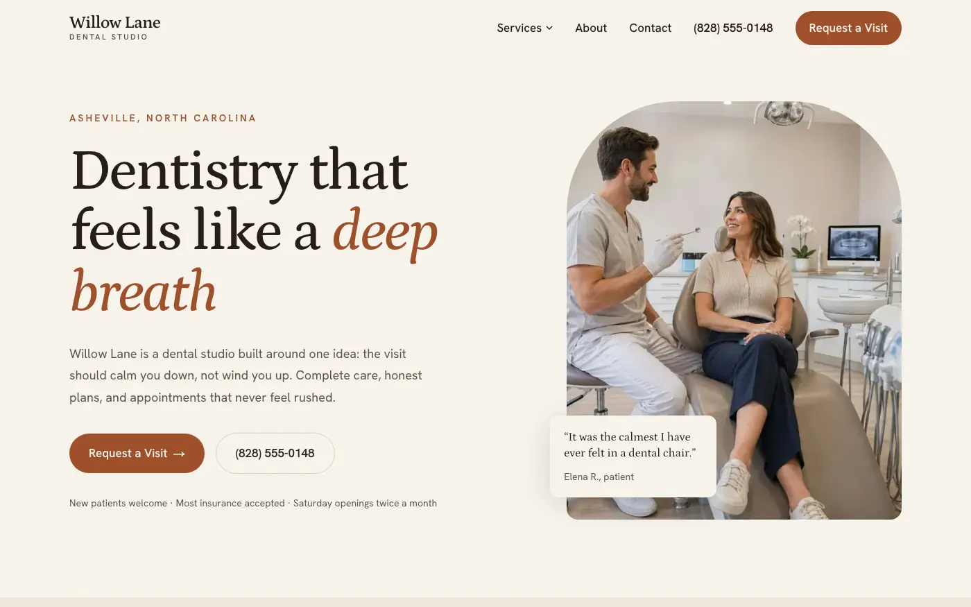 Willow Lane Dental Studio website